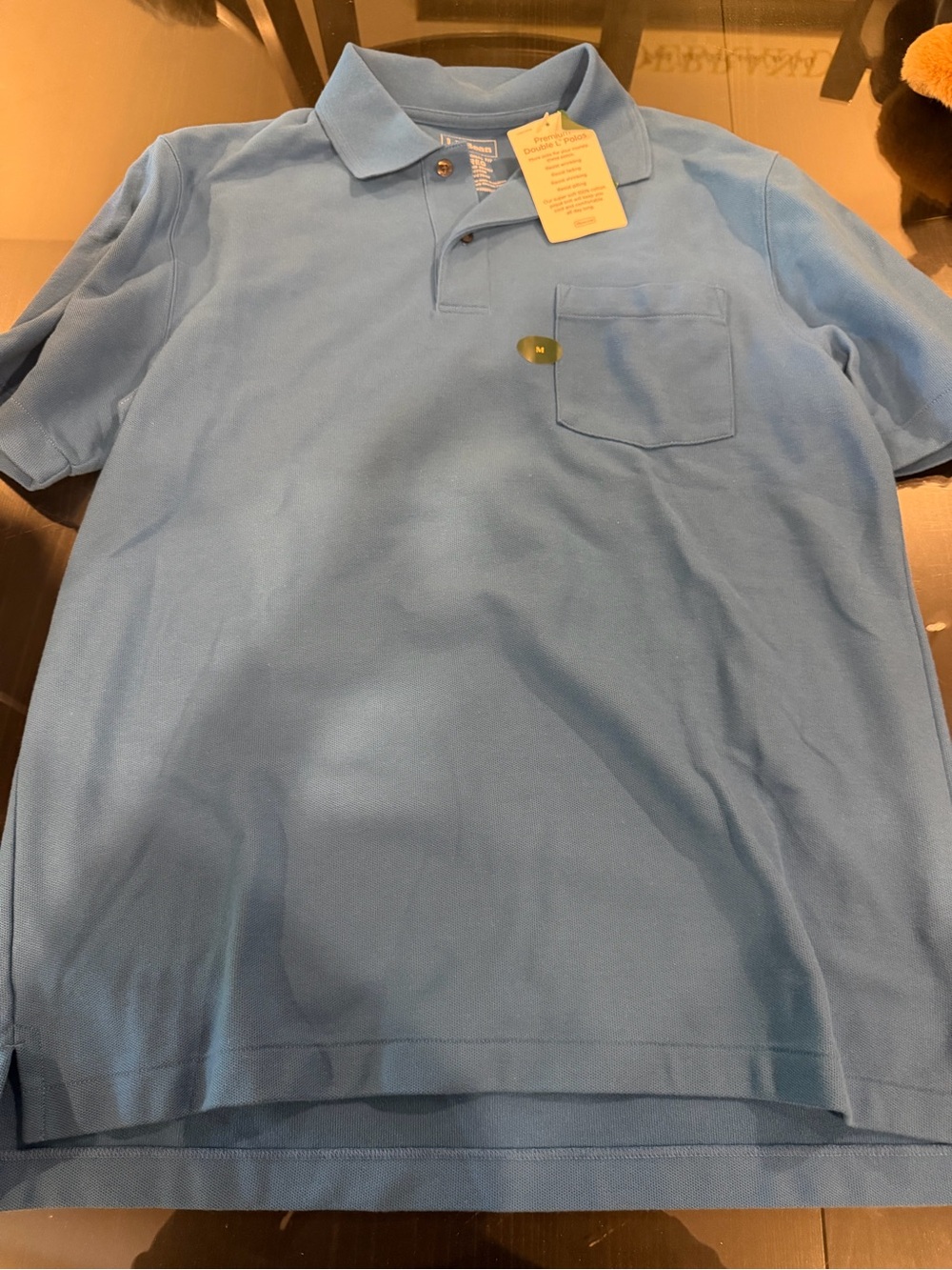 L.L. Bean Men’s Light Blue Polo Shirt with Chest Pocket